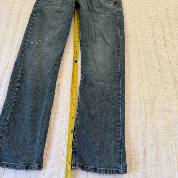 Levi Strauss Signature 30x32 Men's Distressed Straight Leg Blue Jeans - Picture 5 of 15